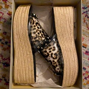 Marc Fisher studded Leopard platform sandals
